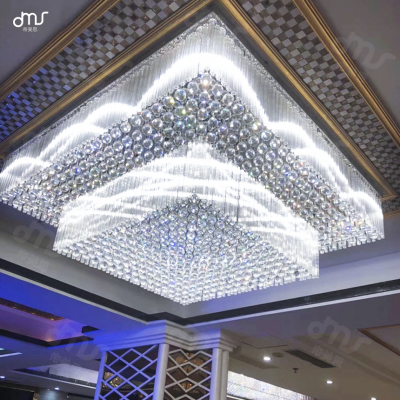 酒店大堂大型水晶灯售楼处沙盘区平板水晶灯KTV会所宴会厅水晶灯