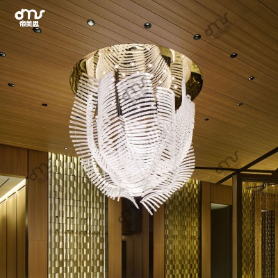 个性圆形水晶玻璃条吊灯