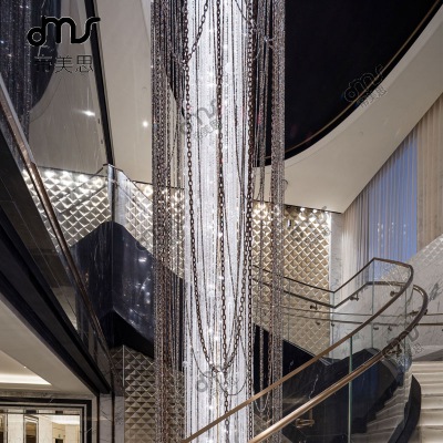 创意铁链流苏水晶珠吊灯