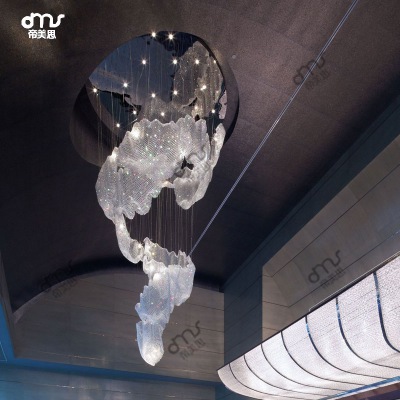 云朵形吊灯手工编织菠萝珠吊灯