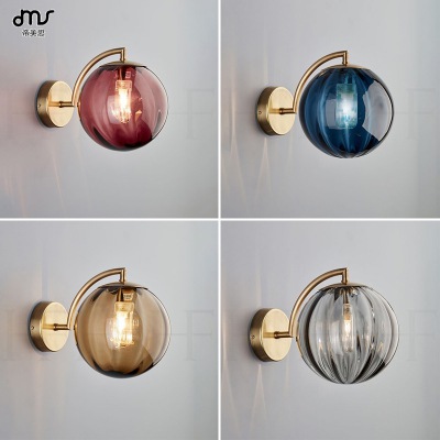 DMS-BY-2099 玻璃壁灯北欧简约创意卧室床头灯书房样板间壁灯
