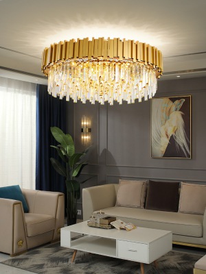 后现代不锈钢水晶吊灯