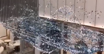 山西售楼处项目实拍石子吊灯